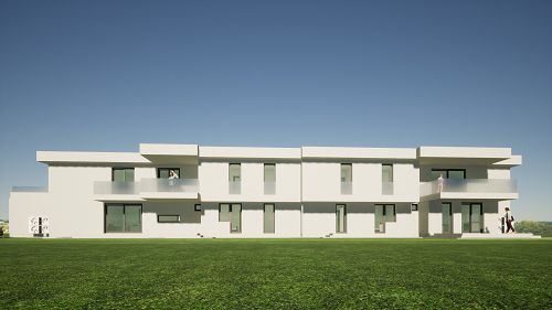 55983 In Hévíz wird die neu gebaute, hochwertige Wohnung im Erdgeschoss / im Obergeschoss in einem Wohnhaus – gestaltet mit Flachdach - mit vier Wohnungen zum Verkauf angeboten. 