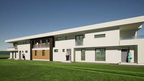 55984 In Hévíz wird die neu gebaute, hochwertige Wohnung im Erdgeschoss / im Obergeschoss in einem Wohnhaus – gestaltet mit Flachdach - mit vier Wohnungen zum Verkauf angeboten. 