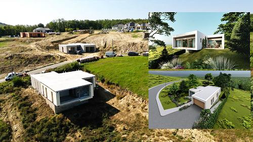 33436 In der sich rapid entwickelnden Siedlung Zalacsány ist das neue Familienhaus - gebaut in höchster Kategorie - zu verkaufen.
